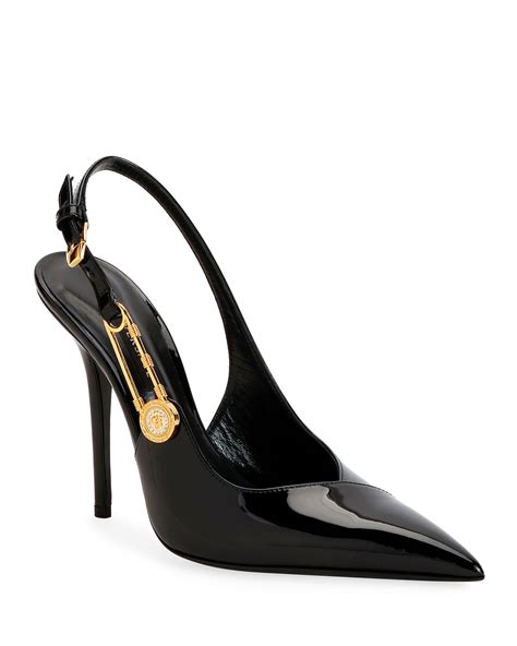 versace cage pumps|versace safety pin slingback pumps.